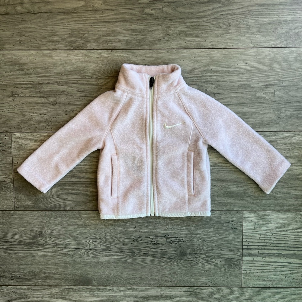 Nike Toddler Girl Fleece Zip Up Jacket with Pockets Pastel Light Pink 2T